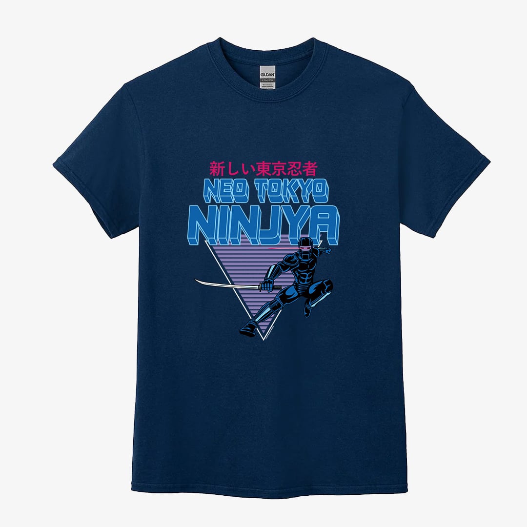 Neo Tokyo Ninja Comics T-Shirt Navy | Crypto Super Heroes Store