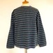 「尾州」Jazz Nep Multi Color JQ Crewneck Knit & Sewn　Black Stripe