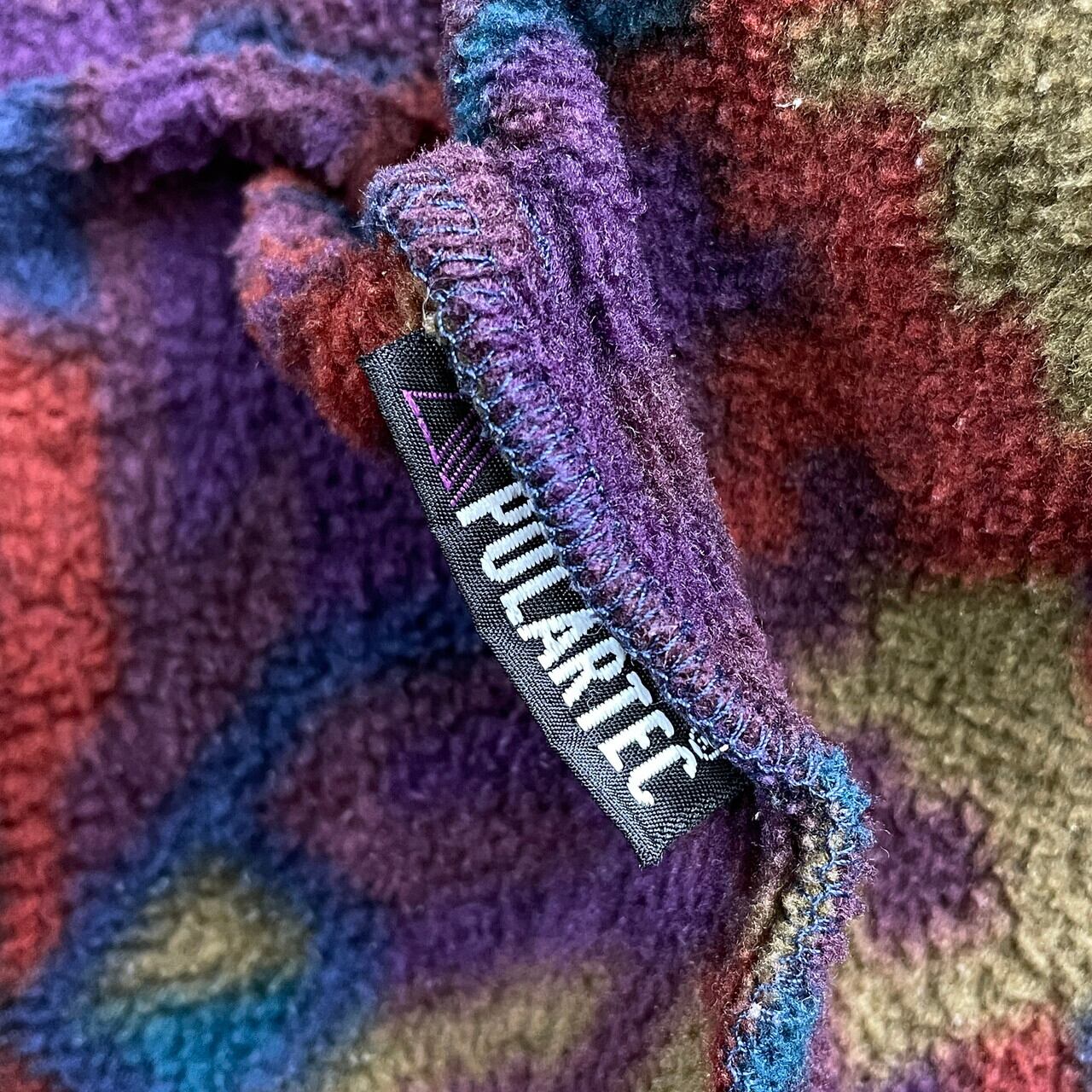 90年代 USA製 LANDS' END ランズエンド 総柄 フリースジャケット