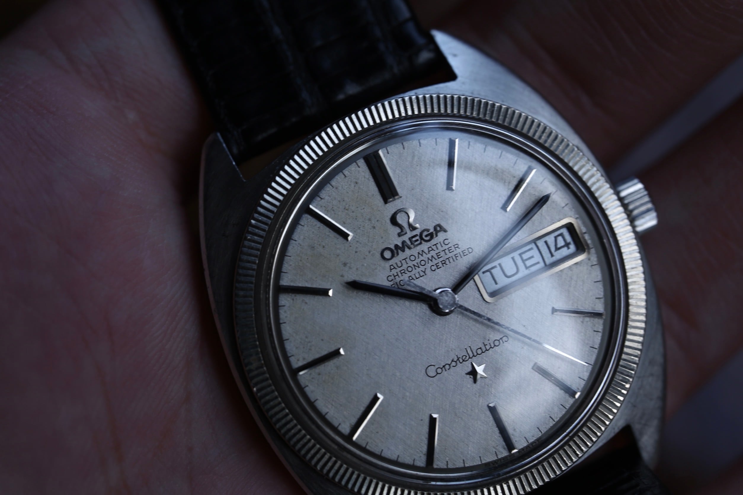 【OMEGA】 1969年製 オメガ 『コンステレーション ・Cライン』シルバーリネンダイヤル コインエッジベゼル 自動巻き SS / Vintagewatch / constellation / Cal.751