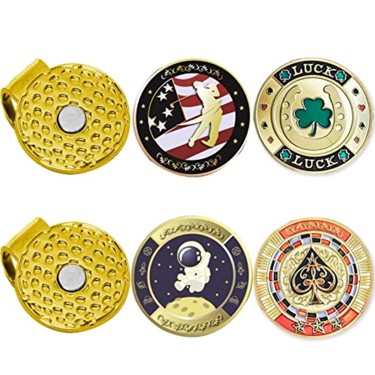 JEBOR ゴルフ マーカー ×4個 マグネット付きハットクリップ 2個セット 収納ボックス