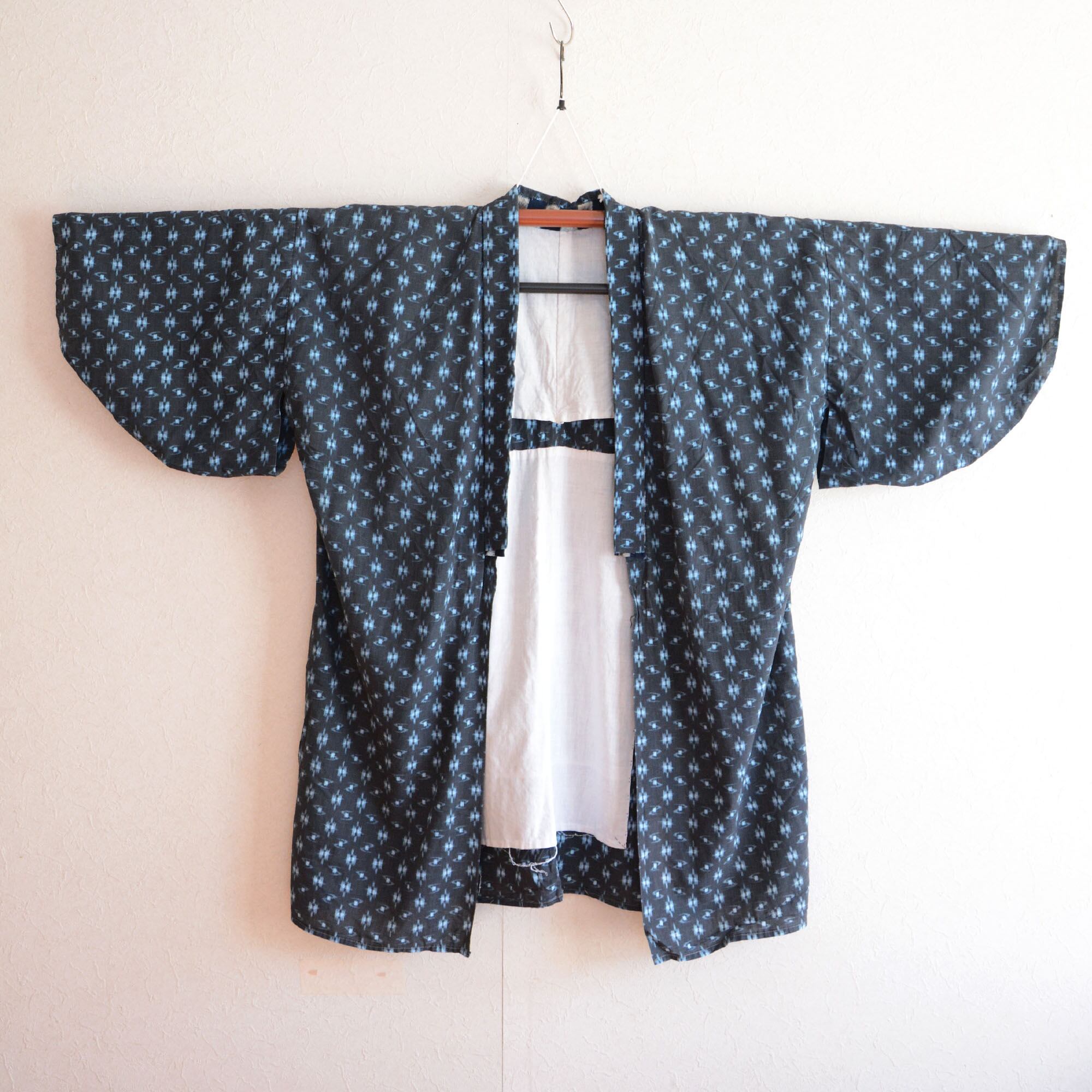 野良着古着絣生地着物ジャケット木綿ジャパンヴィンテージリメイク素材昭和 | noragi jacket kasuri fabric kimono  cotton japan vintage | 難波商店 powered by BASE