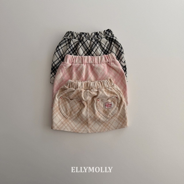 【取寄】elly molly｜slash check skirt｜スラッシュチェックスカート｜5-15｜kids&jr｜26 spring
