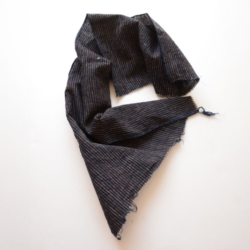 古布 藍染縞模様 木綿端切れ 約33.5×67cm 大正〜昭和初期 ハンドメイド・リメイク素材