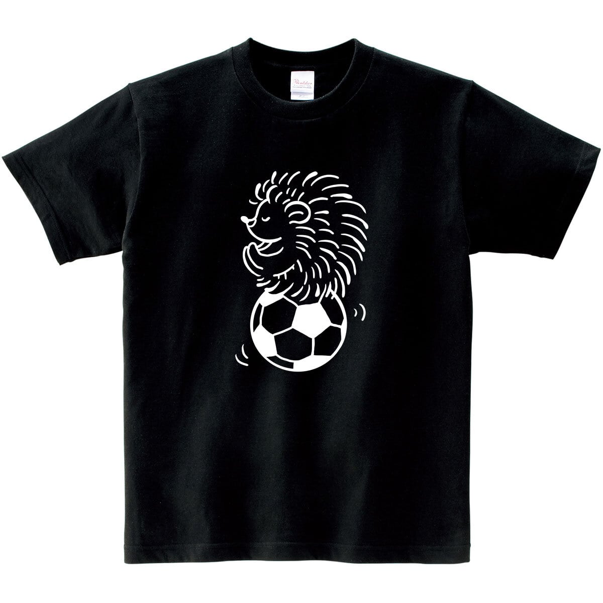 ハリネズミ おもしろ tシャツ am90 線画 サッカーボール 選べるサイズデザイン