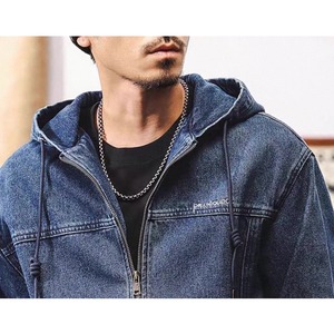 Denim zip hoodie jacket 1327