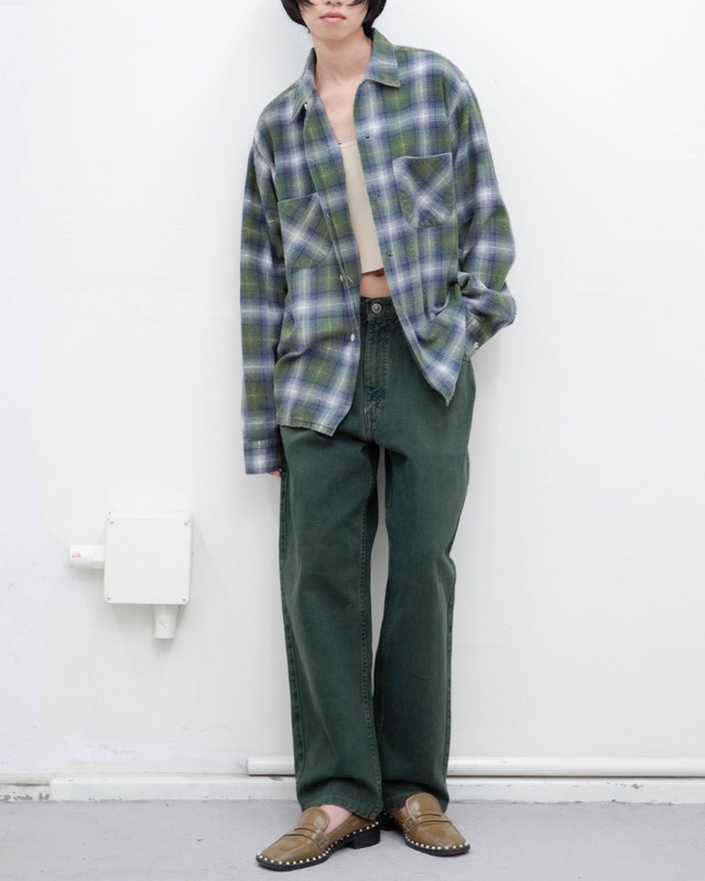 1960s ombre check flannel shirt