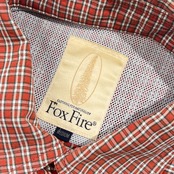 Fox Fire フォックスファイヤー チェック 長袖 ワークシャツ M/朱色系 メンズ アウトドア