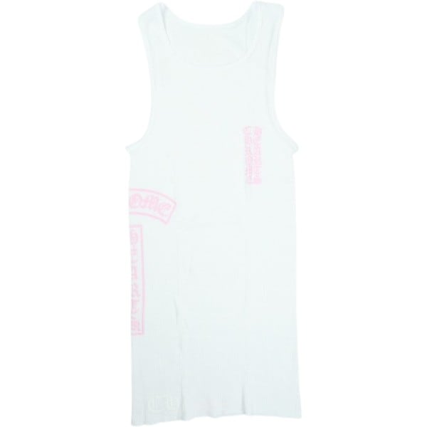 Size【S】 CHROME HEARTS クロム・ハーツ T BAR RIB TANK WHITE/PINK