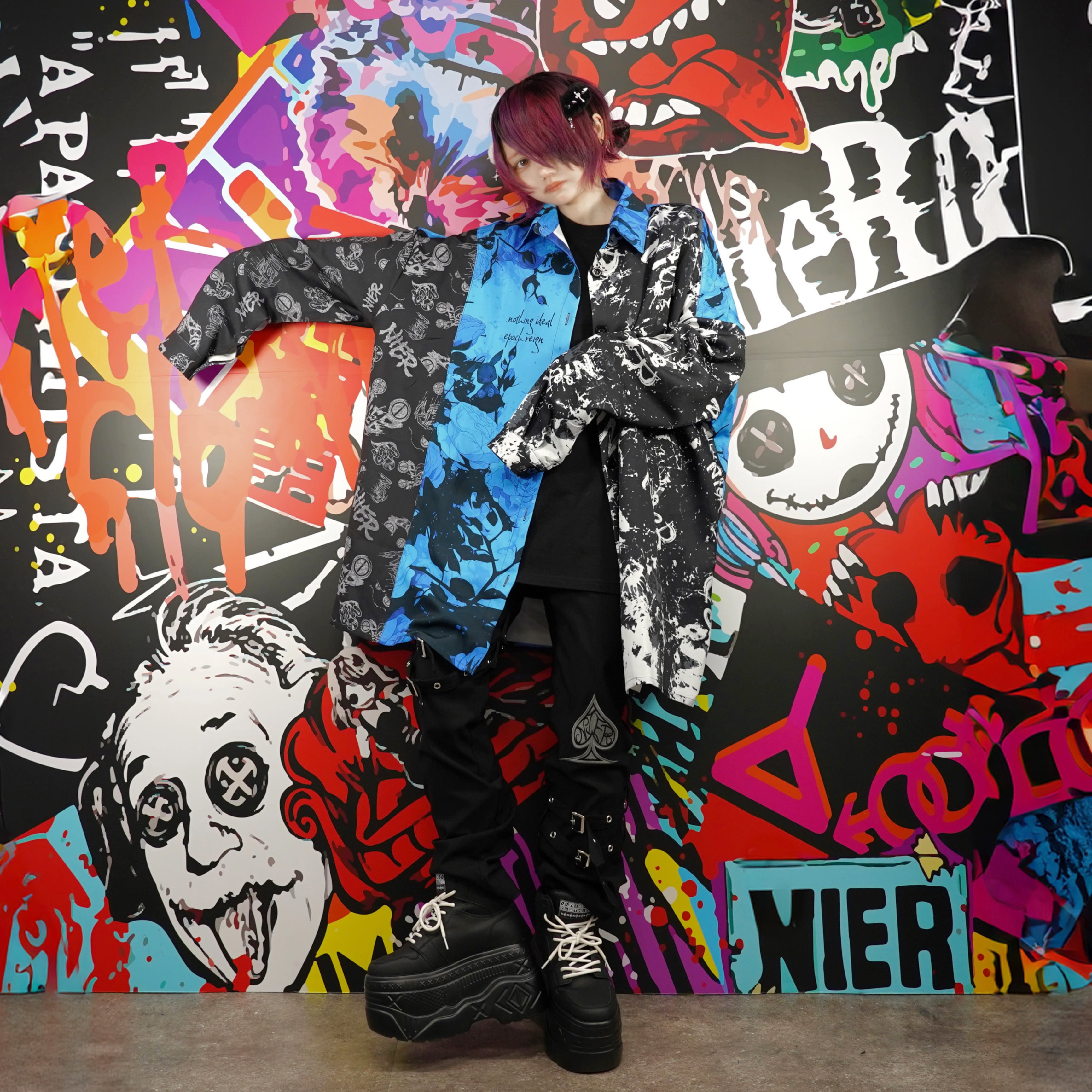 青*ク様 NieRクロージングデザイン トップス4点セット TRIPLE DESIGN SUPER OVERSIZE SHIRT【FACE×ROSE×CRASH】 | NIER CLOTHING