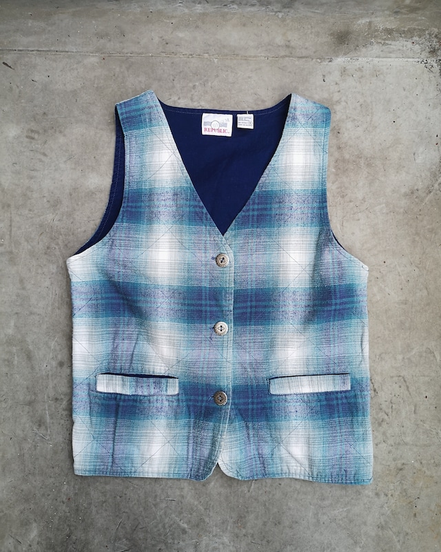 [S]90's OMBRE CHECK VEST