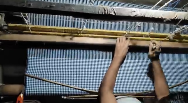 Handloom Cotton Check Wide Pants