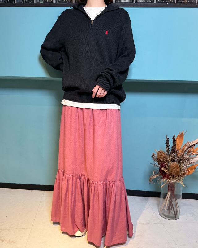 RALPH LAUREN / Half Zip Cotton Knit Pullover(L)