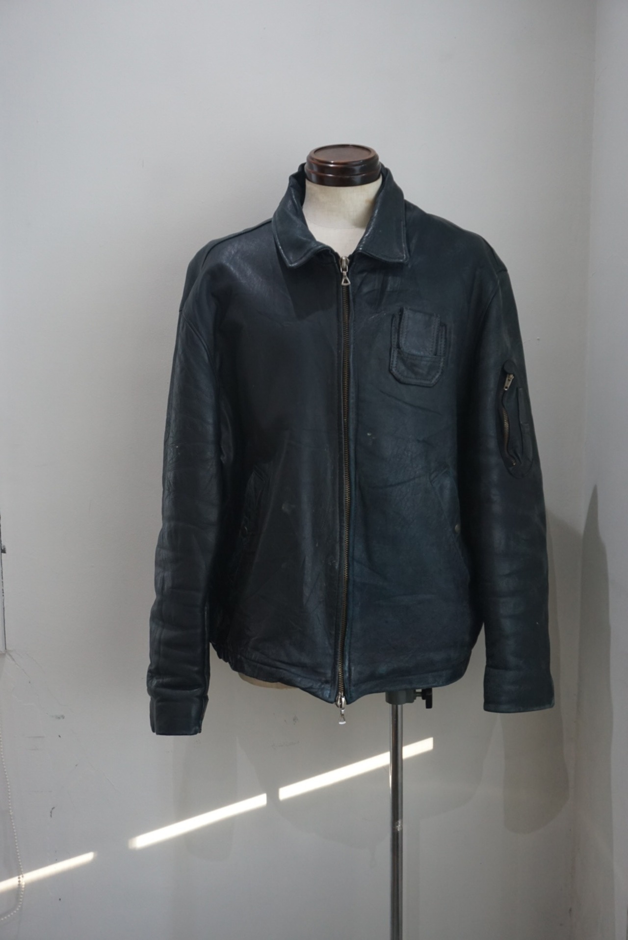 french leather pilot jacket