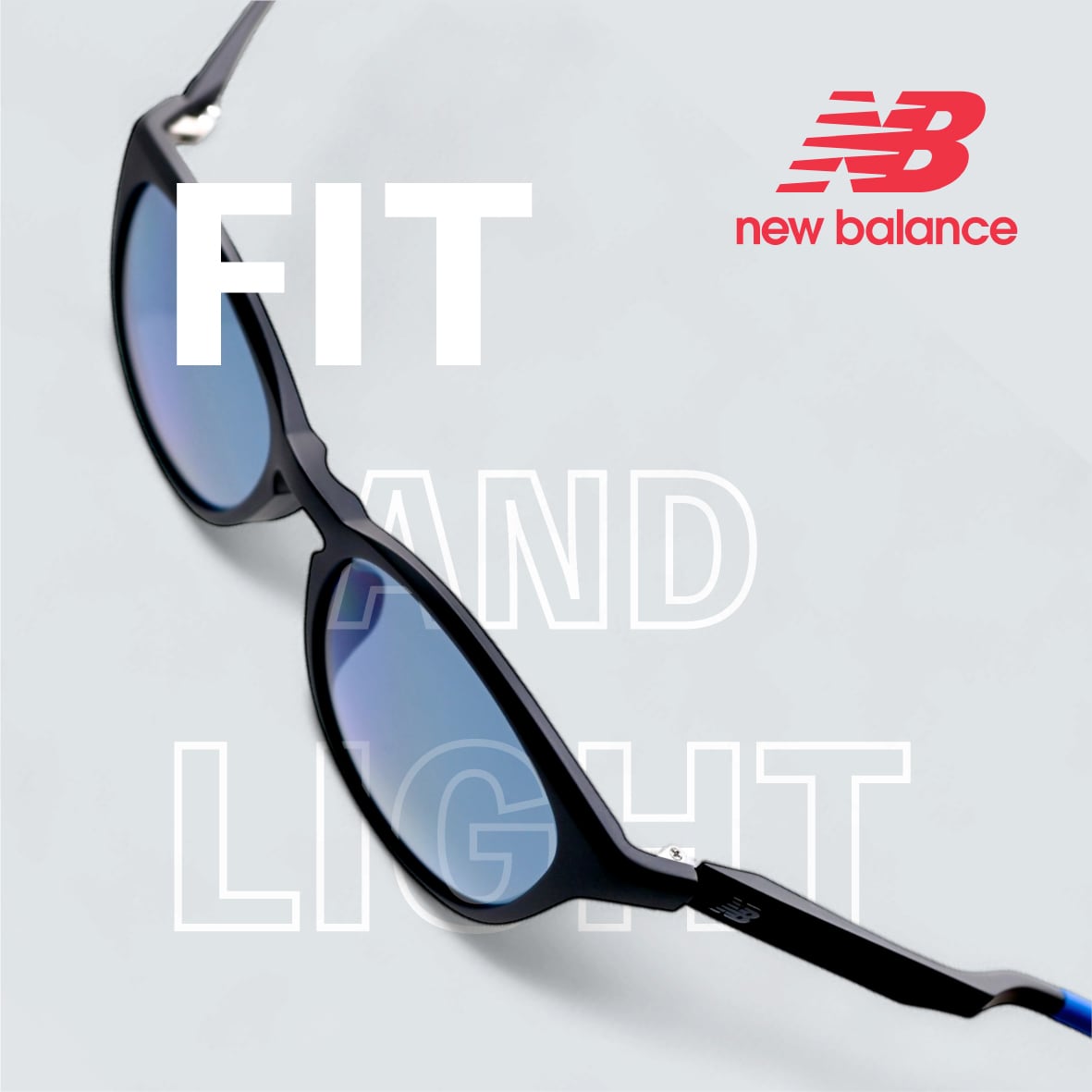 new balance/ 偏光サングラス：NB8103 C03/ マットブルー-ブルーレンズ