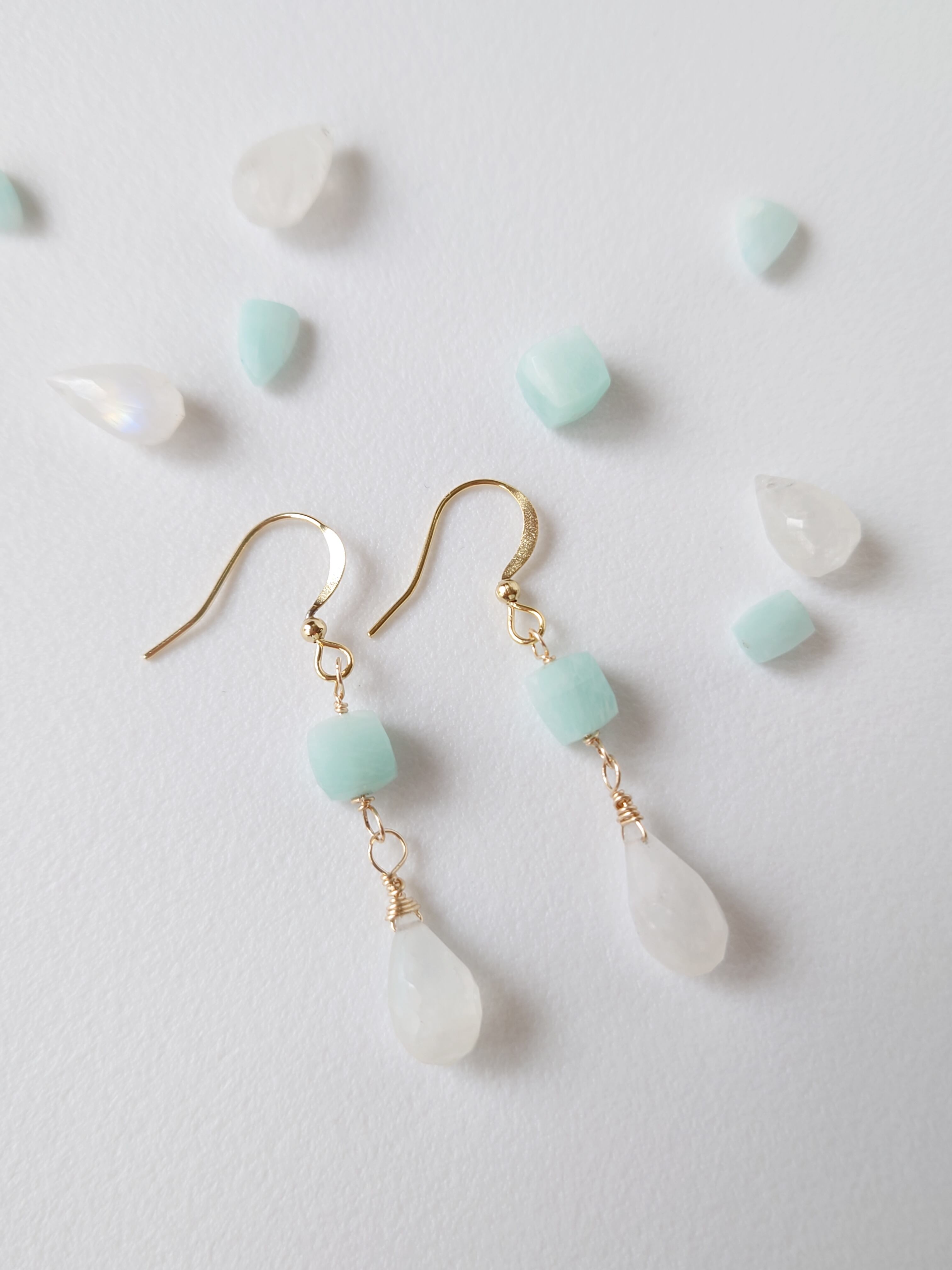 海のピアス 天然石ブルーカルセドニー イヤリング | pocotaro jewelry