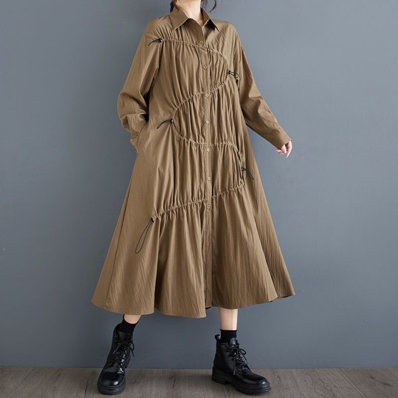 ドローストリングデザイン ワンピース  00115