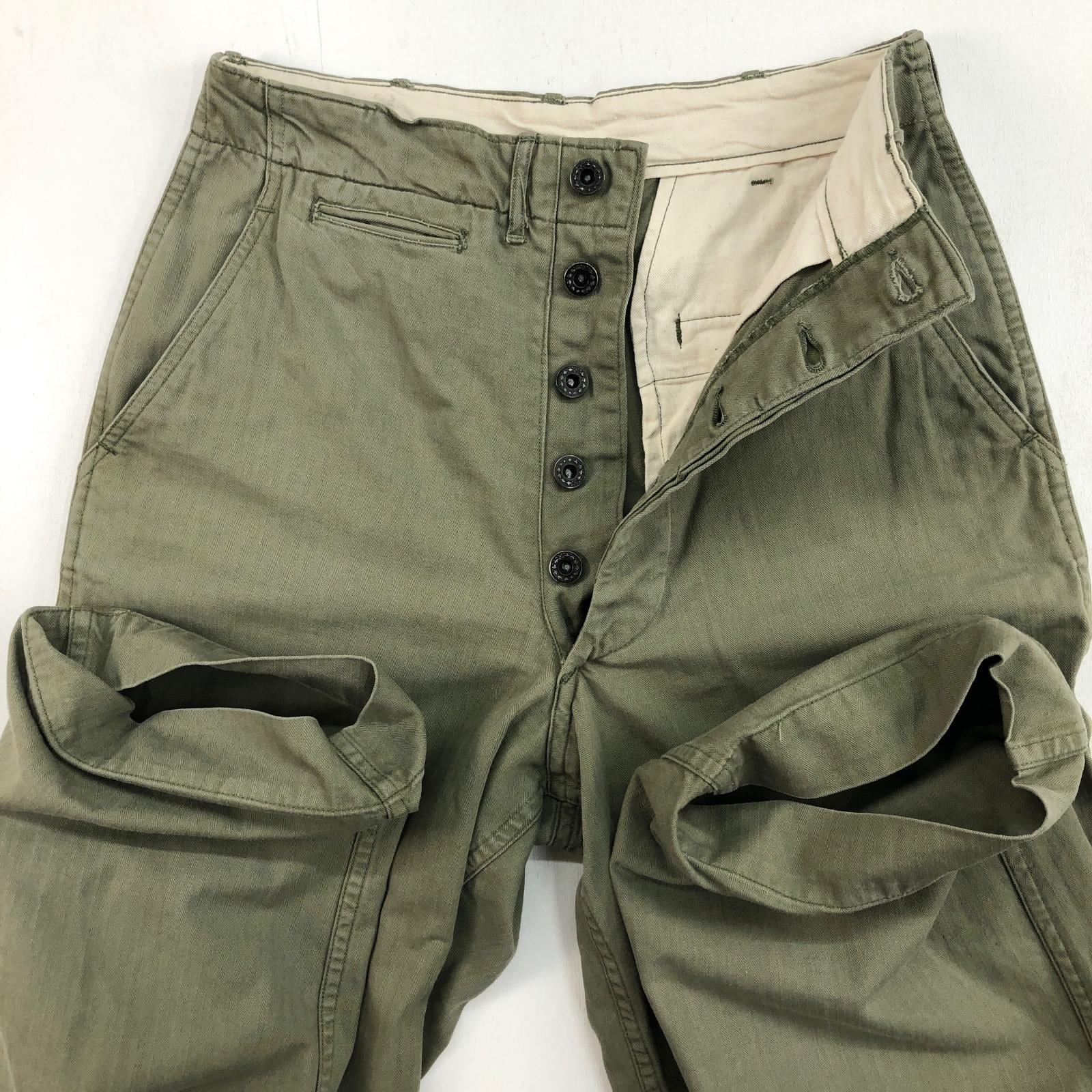 U.S ARMY 40年代 M-41 M-42 HBT ヘリンボーンツイル パンツ 月桂樹