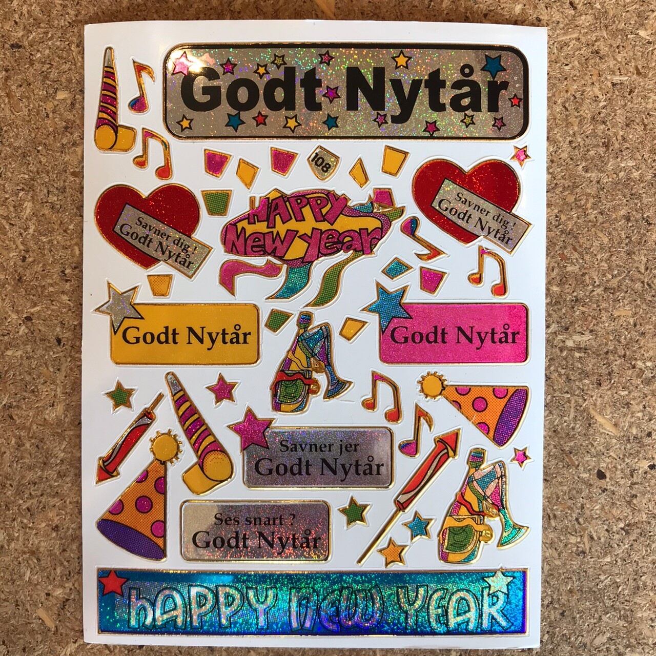 12 happy new year レトロキラキラシール VCS01