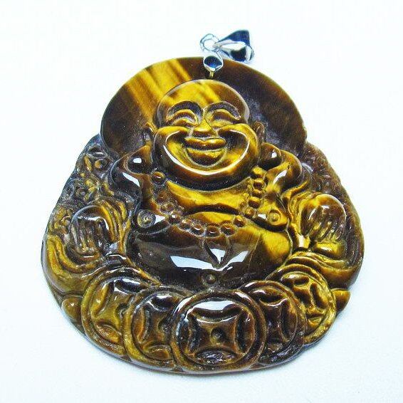 イエロータイガーアイ ペンダント 布袋様 タイガーアイ 一点物 メール便可 [M便 1/20] 112-11482