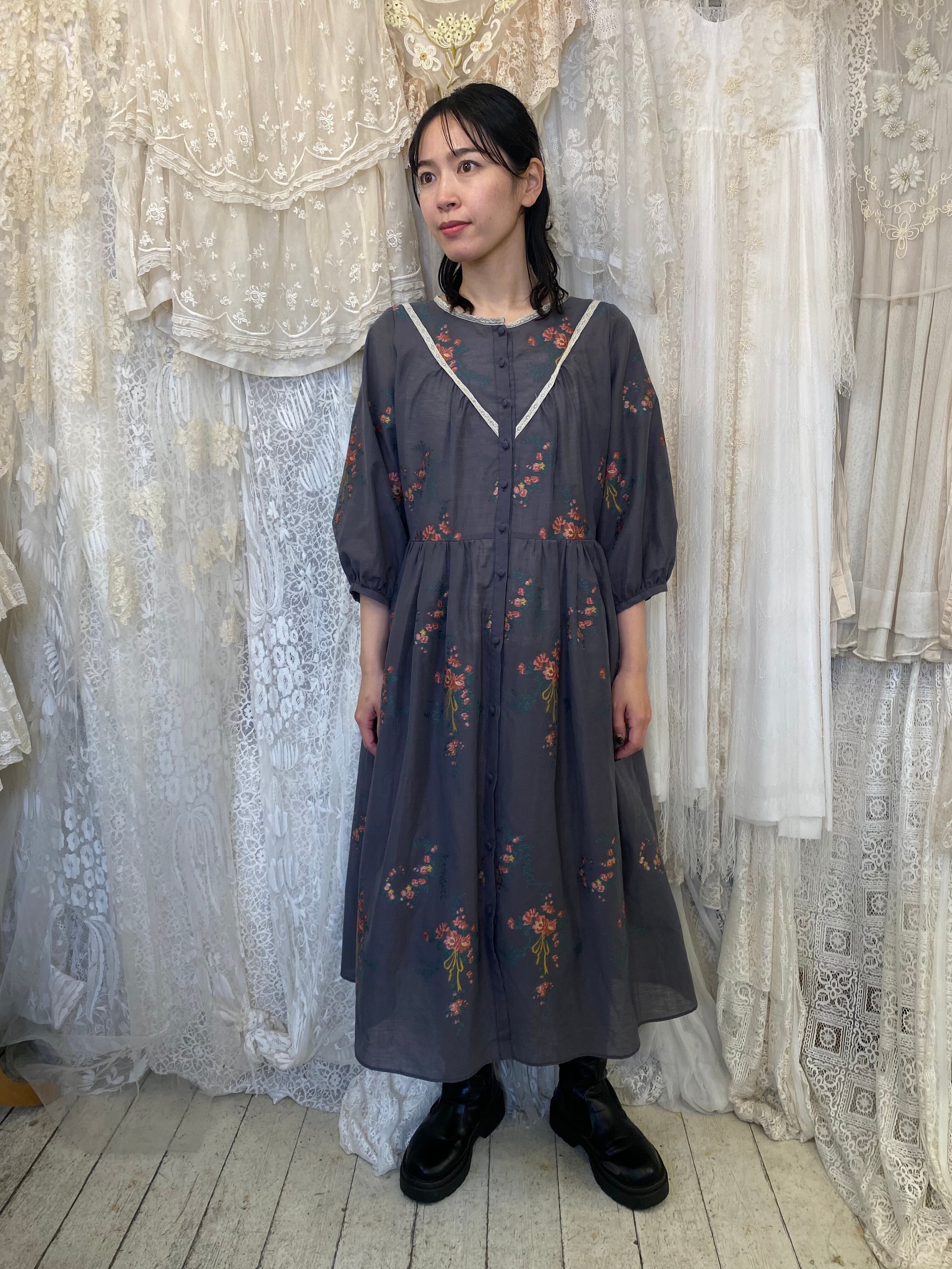 ♡*♡様 ヴィンテージローズジャガードドレス vintage rose garden jacquard dress | Rijoui