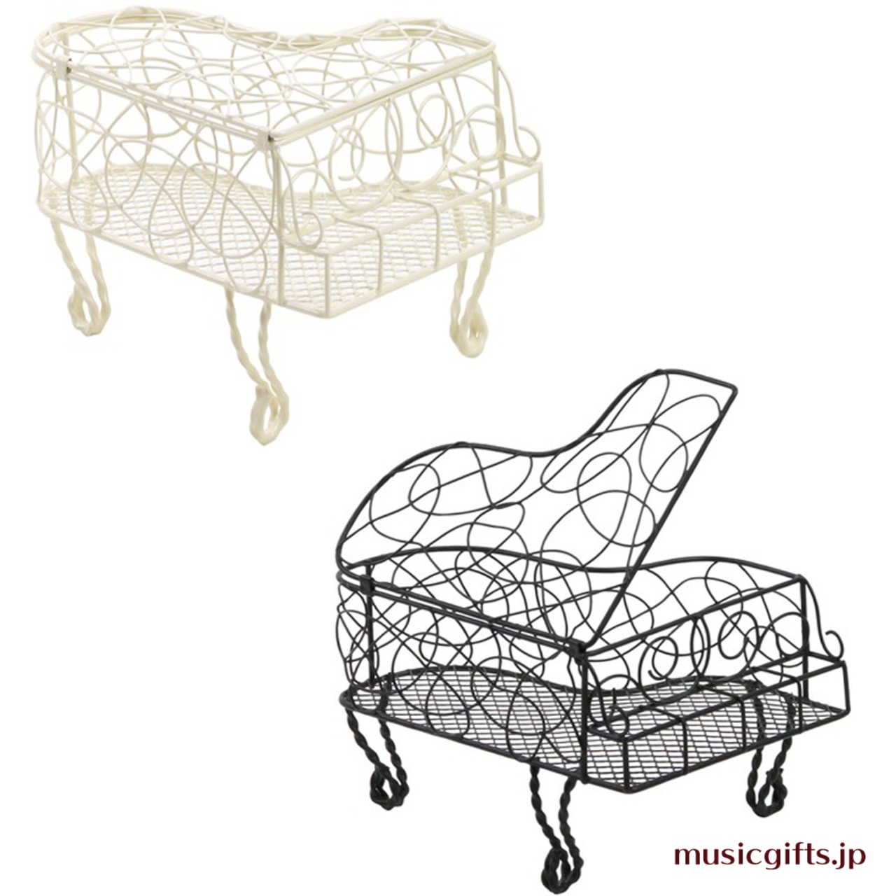 ワイヤー ピアノL ホワイト/ブラック