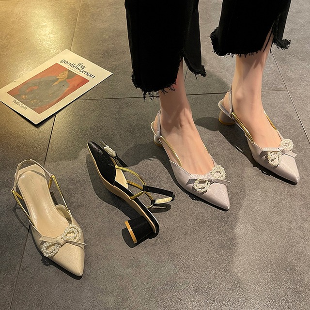 シングルサマーレディースパールスタイルレッド 靴 シューズ 夏物 真珠 部族の婦人靴42412899897