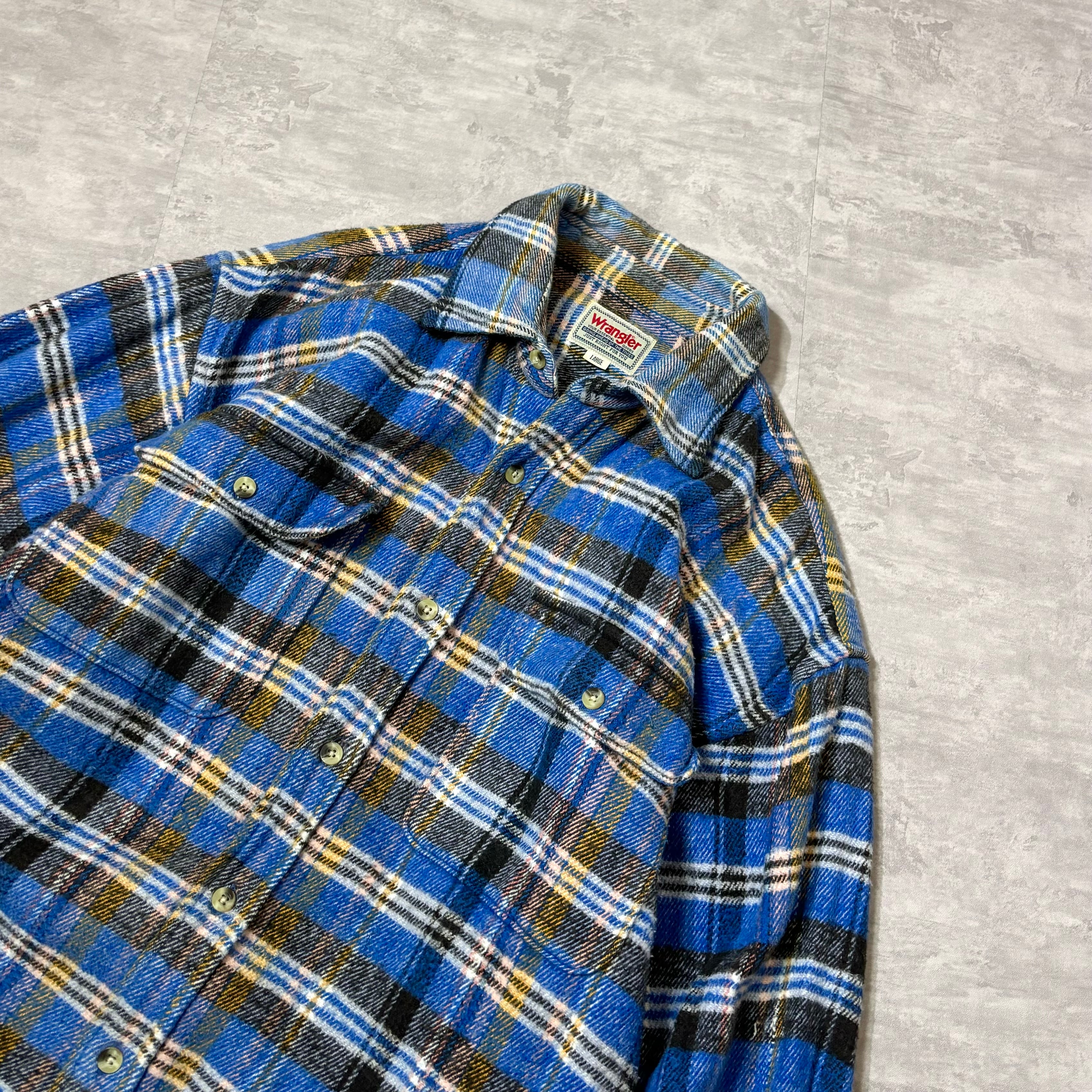 配色◎80s 90s Wrangler ヘビーネルシャツ オンブレ ネルシャツ 好配色 90s vintage Wrangler ヘビー ネルシャツ チェック | online