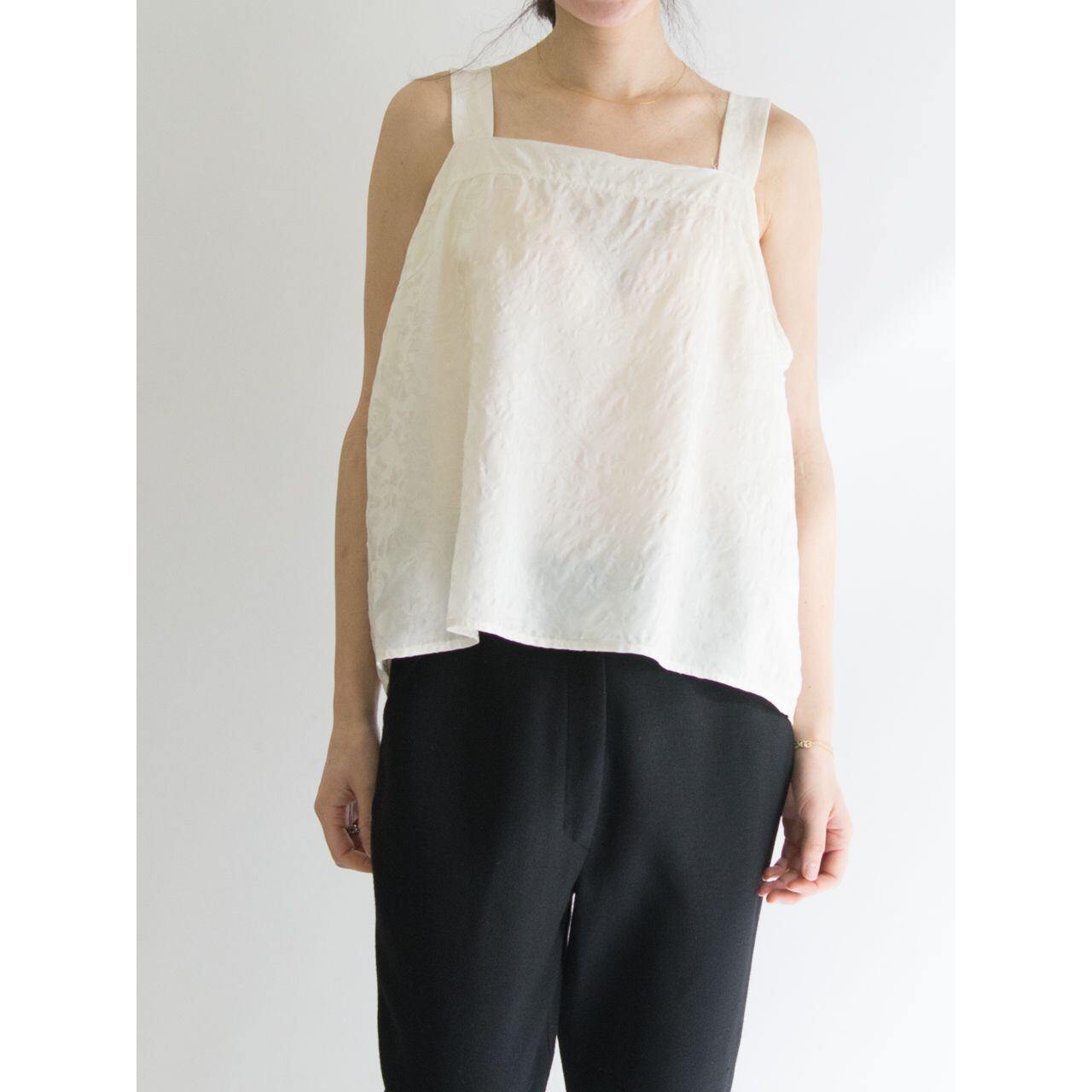 【Made in France】100% silk wide camisole blouse（フランス製 シルク ワイドキャミソールブラウス）2c