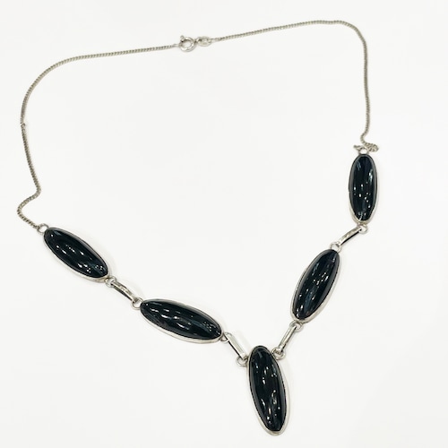 Vintage 925 Silver & Onyx Necklace