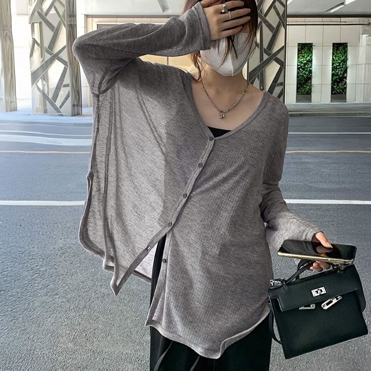 カーディガン 長袖 レディース 春夏 羽織り 韓国 透け感 紫外線対策 日焼け防止 UVカーデ きれいめ 大人 カジュアル ゆったり シアートップス 体型カバー 大人可愛い 大人女子