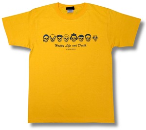 スカル・ファミリー ドクロ スカル系 Tシャツ 半袖 イエロー オレンジ パロディ おもしろ かわいい ロック SHT-02YE