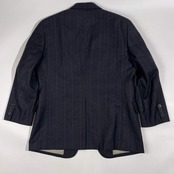 上下 Paul Stuart ポールスチュアート セットアップ ストライプ テーラードジャケット 裾ダブル スラックス スーツ 94-84-165 AB4/ダークグレー 系 メンズ