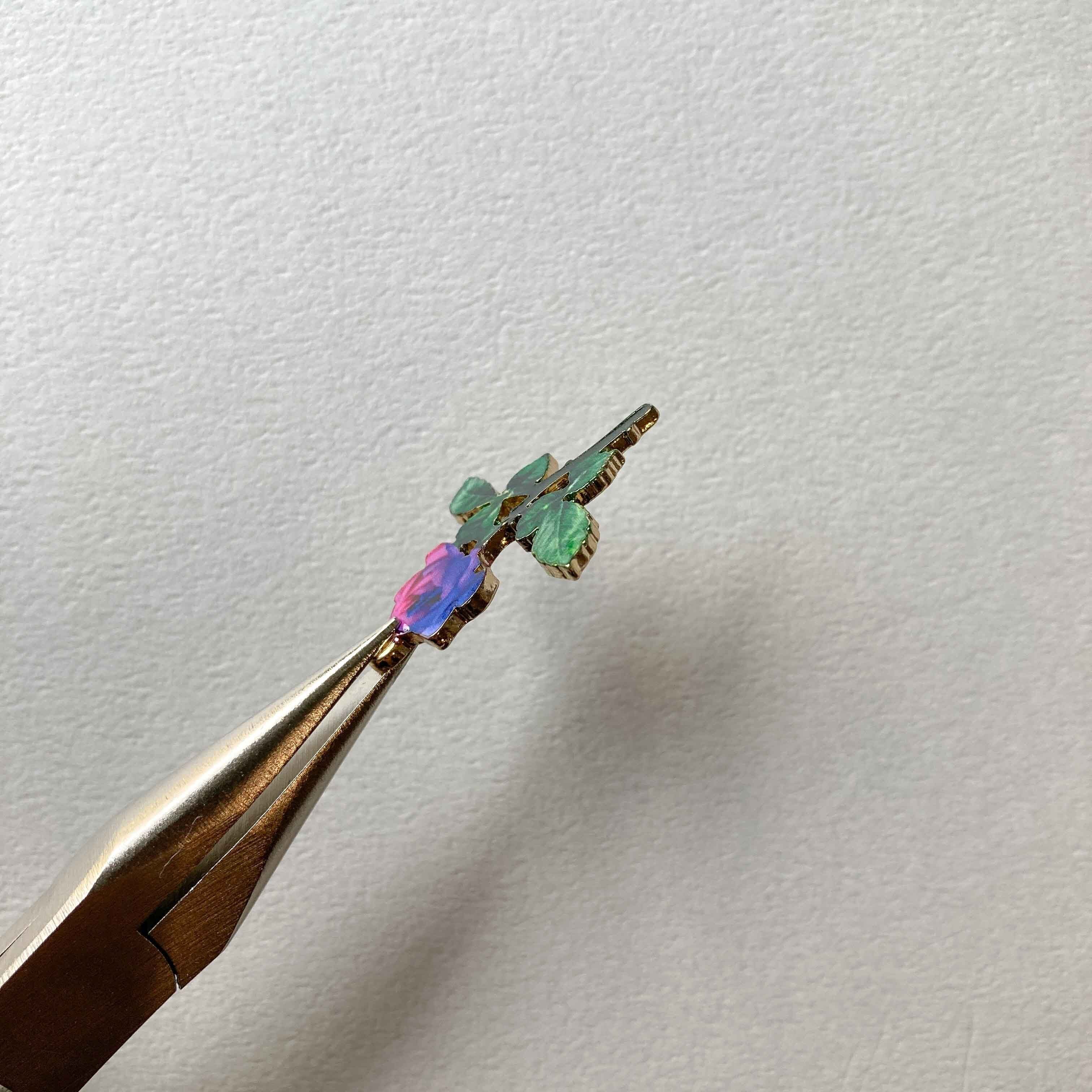 バラのイラストメタルチャーム | Dua-アクセサリーパーツショップ