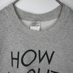 ギルダン　クルーネック　スウェット　プリント　トレーナー　グレー　メンズ　L