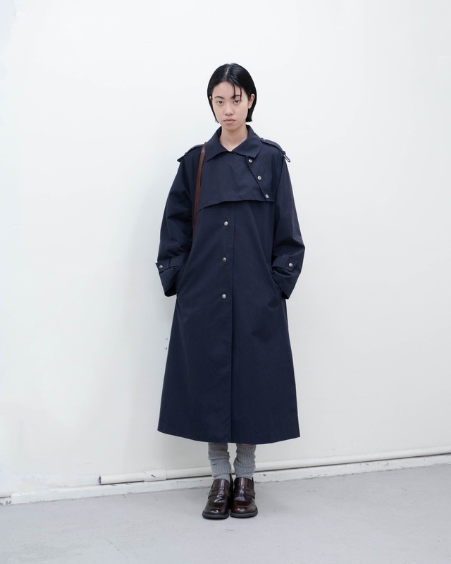 1980-90s Euro vintage - asymmetrical overlay flap coat