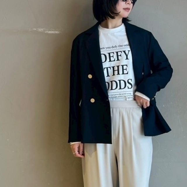 【 QTUME 】 Reflax ツイルストレッチダブルブレザージャケット