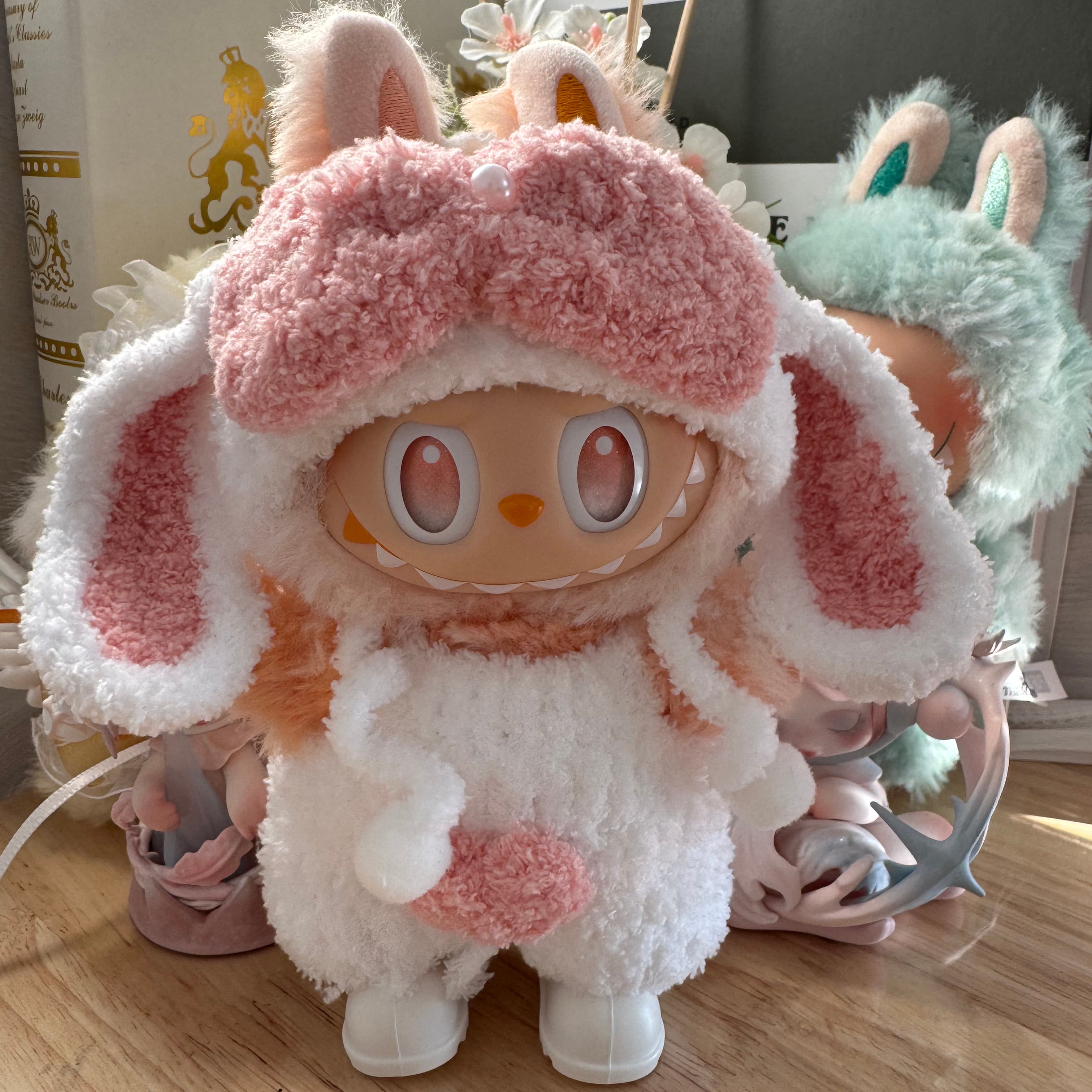 ラブブ ドール服】 Labubu 綿あめカラー めちゃくちゃ可愛い！うさぎ