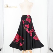 社交ダンス 衣装 prima boutique プリマブティック スカート レッスンウェア ブラック系 伸縮 ストレッチ 練習 レッスン 花 花柄 レース 華やか ダンス衣装 イベント ステージ パーティー レディース おしゃれ かわいい ピンク系 グリーン系