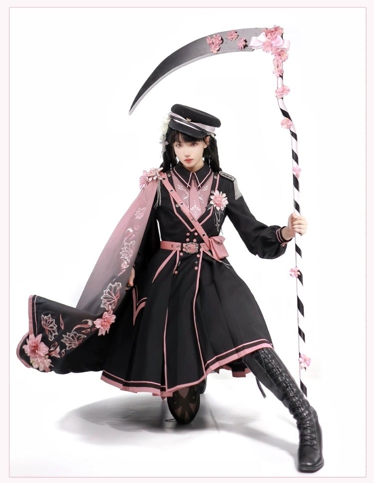お取り寄せ】ロリィタ コスプレ フラワー 軍服 ワンピース