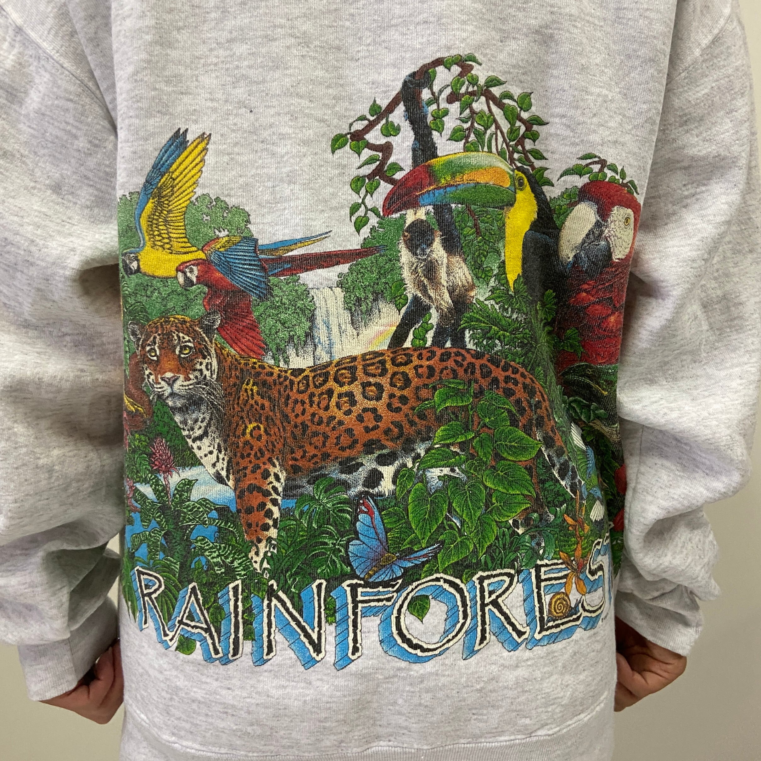 90s vintage スウェット 日本風景 両面デザイン プリント オシャレ