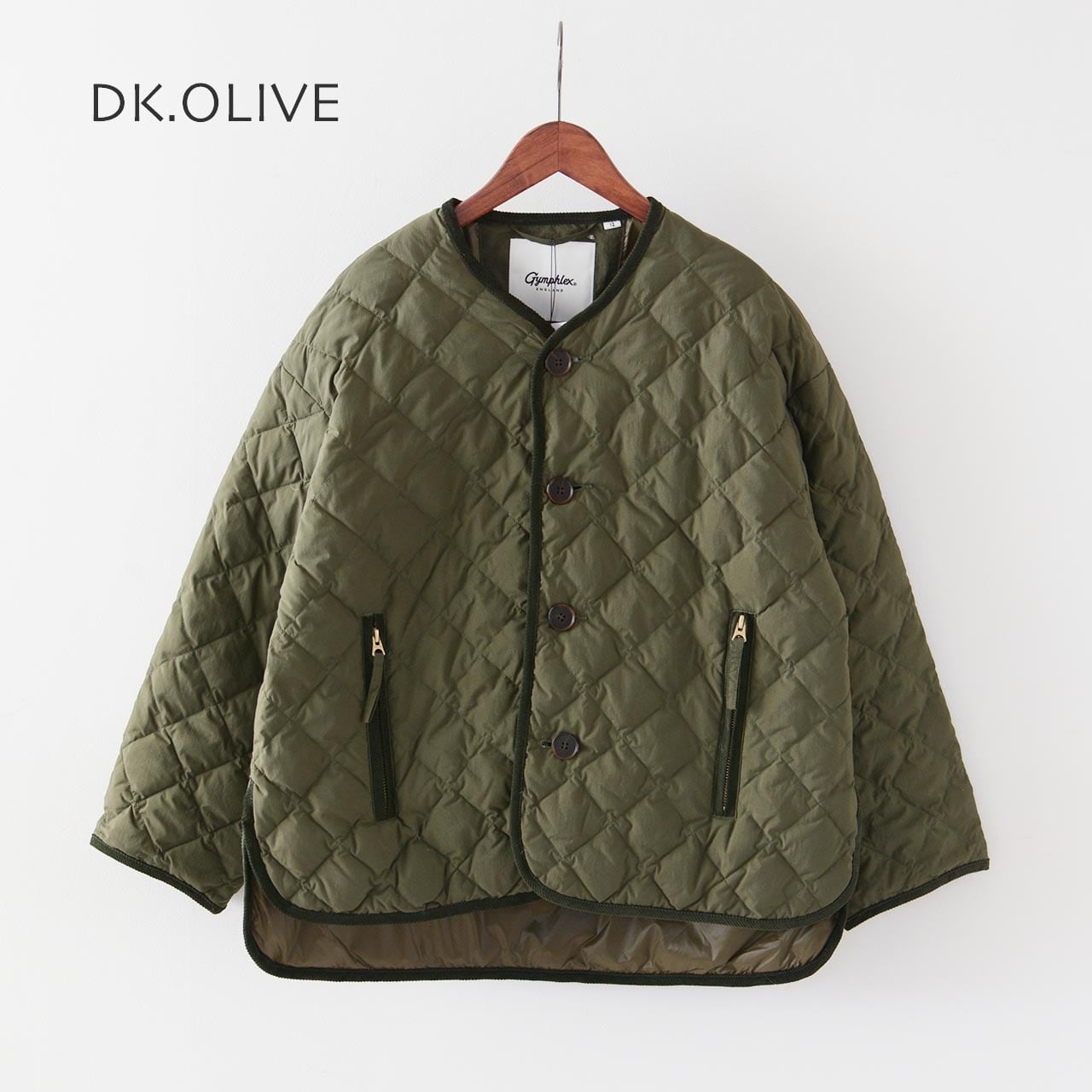 GYMPHLEX[ジムフレックス] W QUILT DOWN COLLARLESS JACKET [GY