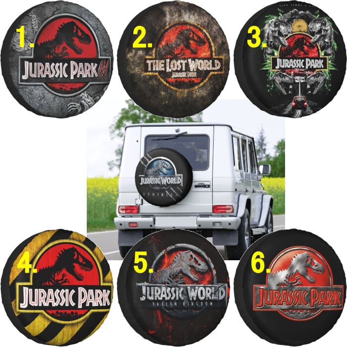 スペアタイヤカバー Jurassic Park ジュラシックパーク World ジュラシックワールド 14インチ 15インチ 16インチ 17インチ  車バイクのパーツ店