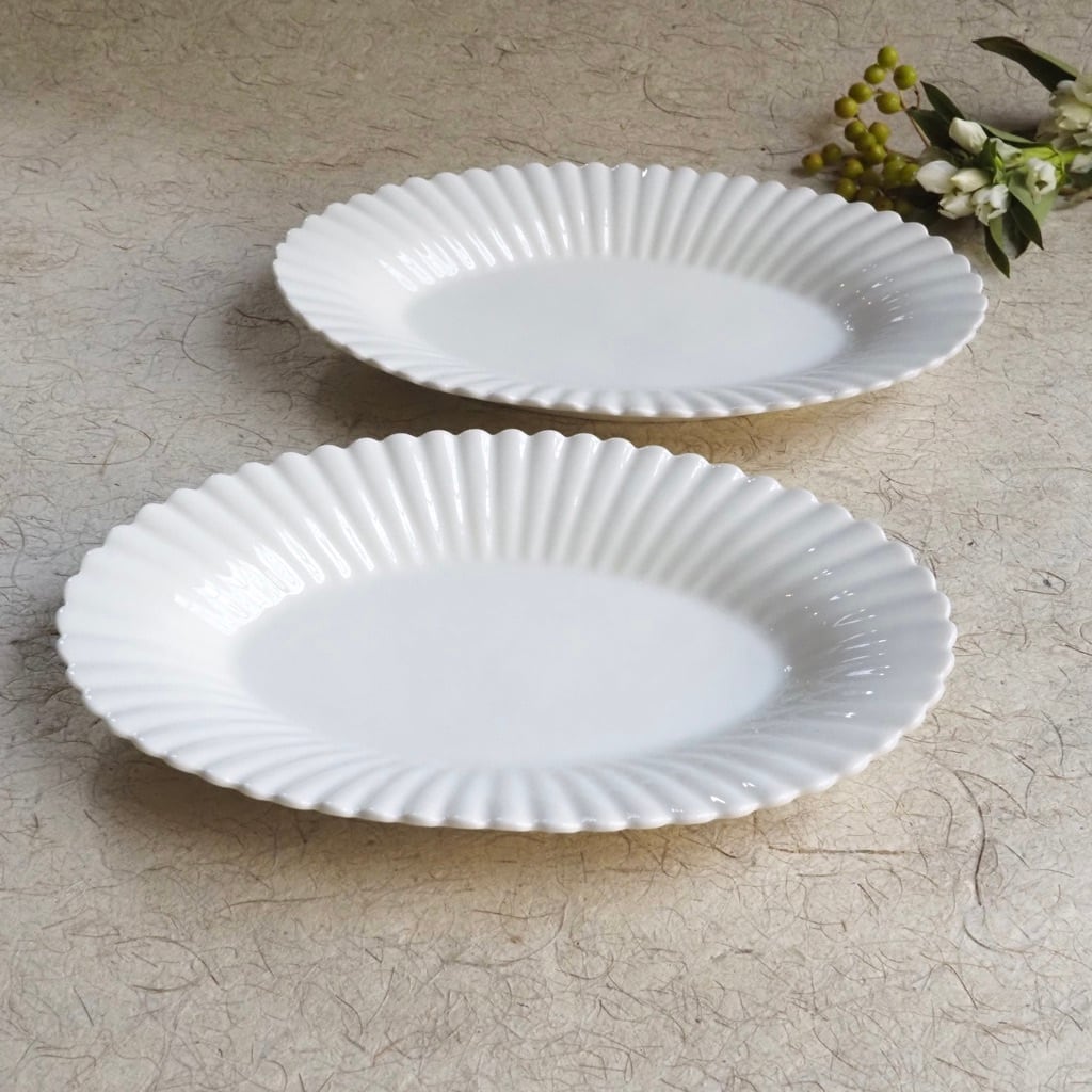 色原 昌希/白磁 オーバル皿