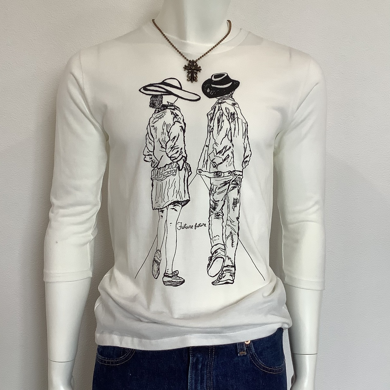 Future,future ( これからの未来 ) 七分袖 Tシャツ オフホワイト