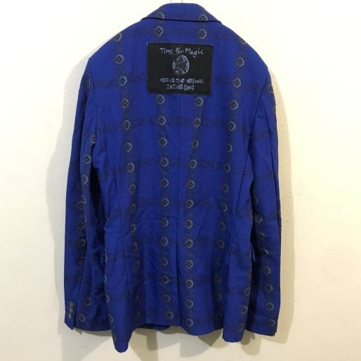 Comme Des Garcons Homme Plus コムデギャルソンオムプリュス 08aw Time For Magic期 ジップデザインジャケット 総柄 ブルー M 代官山k05 ブランド古着brooch