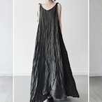 Pleated Irregular V-Neck Spaghetti Strap Dress (ME377)