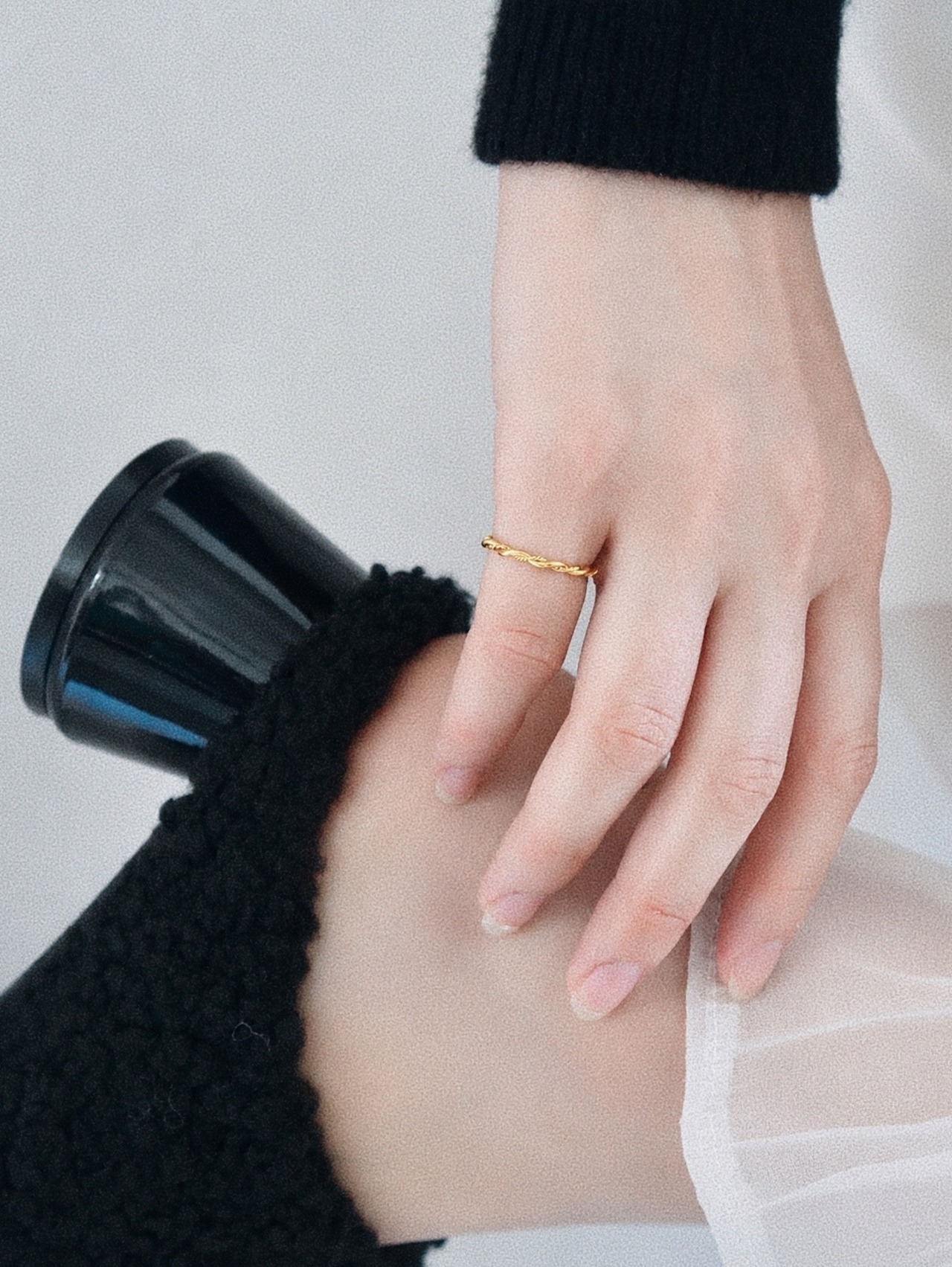 TWIST CHAIN RING (GOLD)