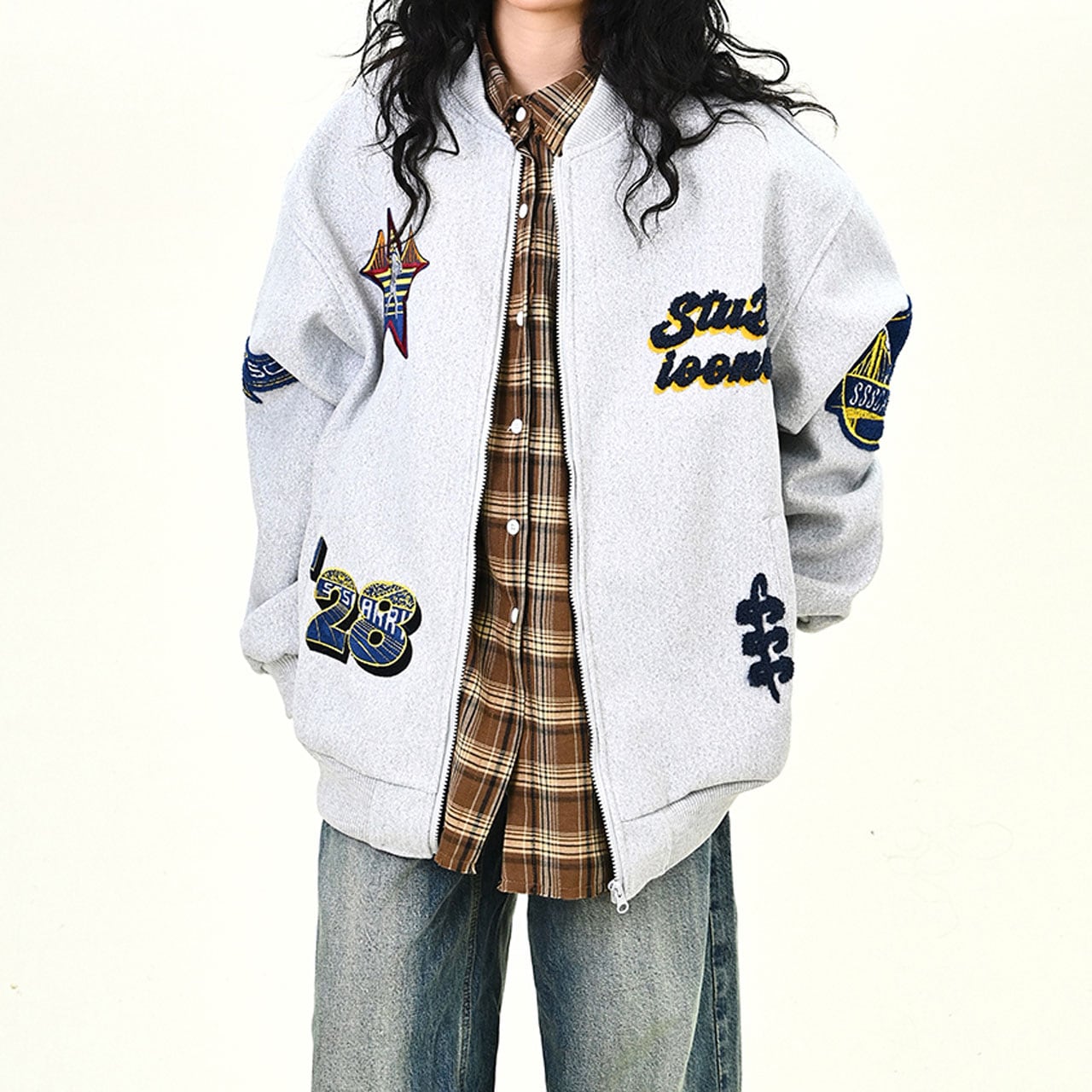 スターエンブレムワッペンブルゾン 2col R01009