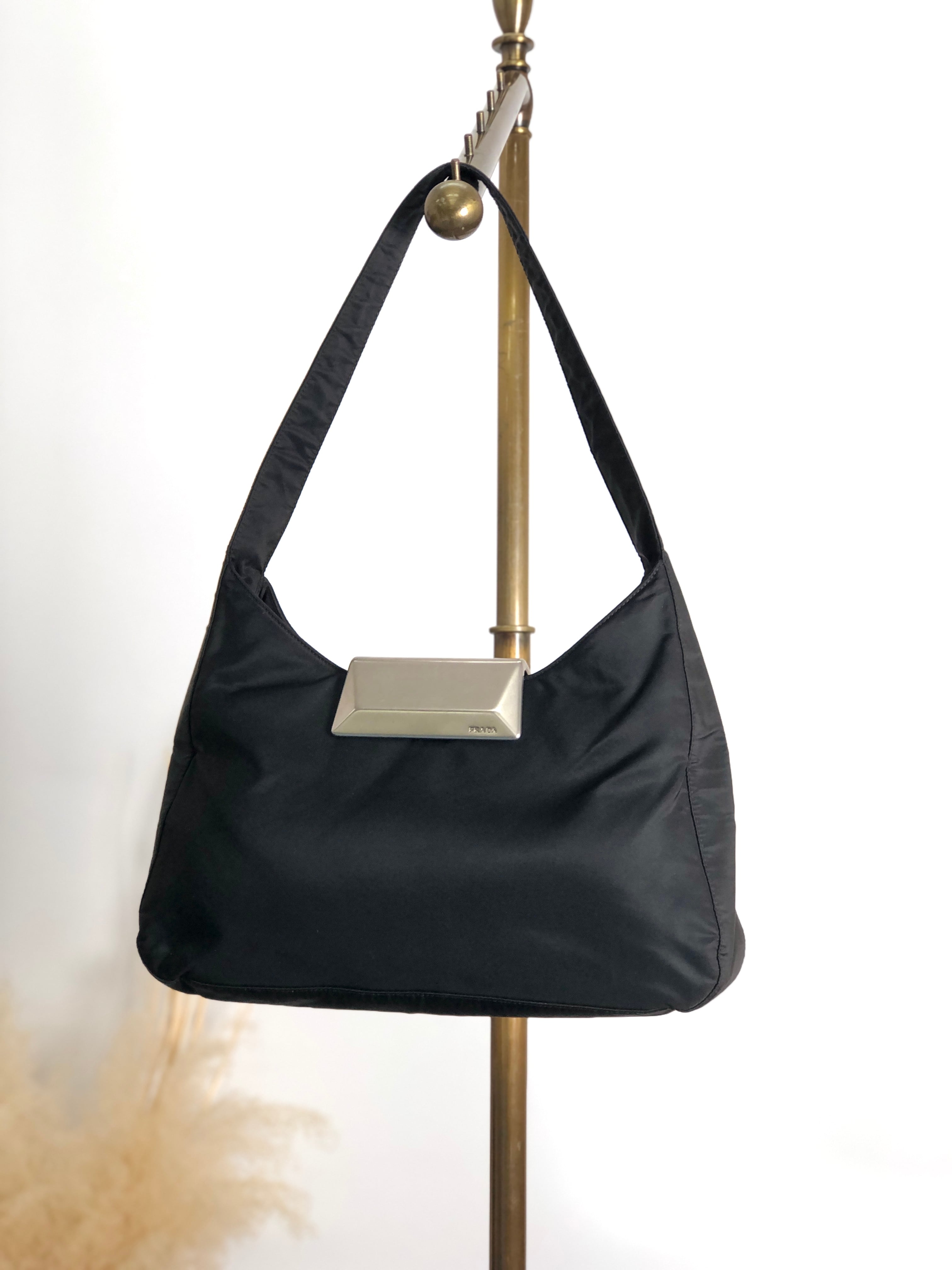 PRADA プラダ ブラック ナイロン ホーボーバッグ ショルダーバッグ